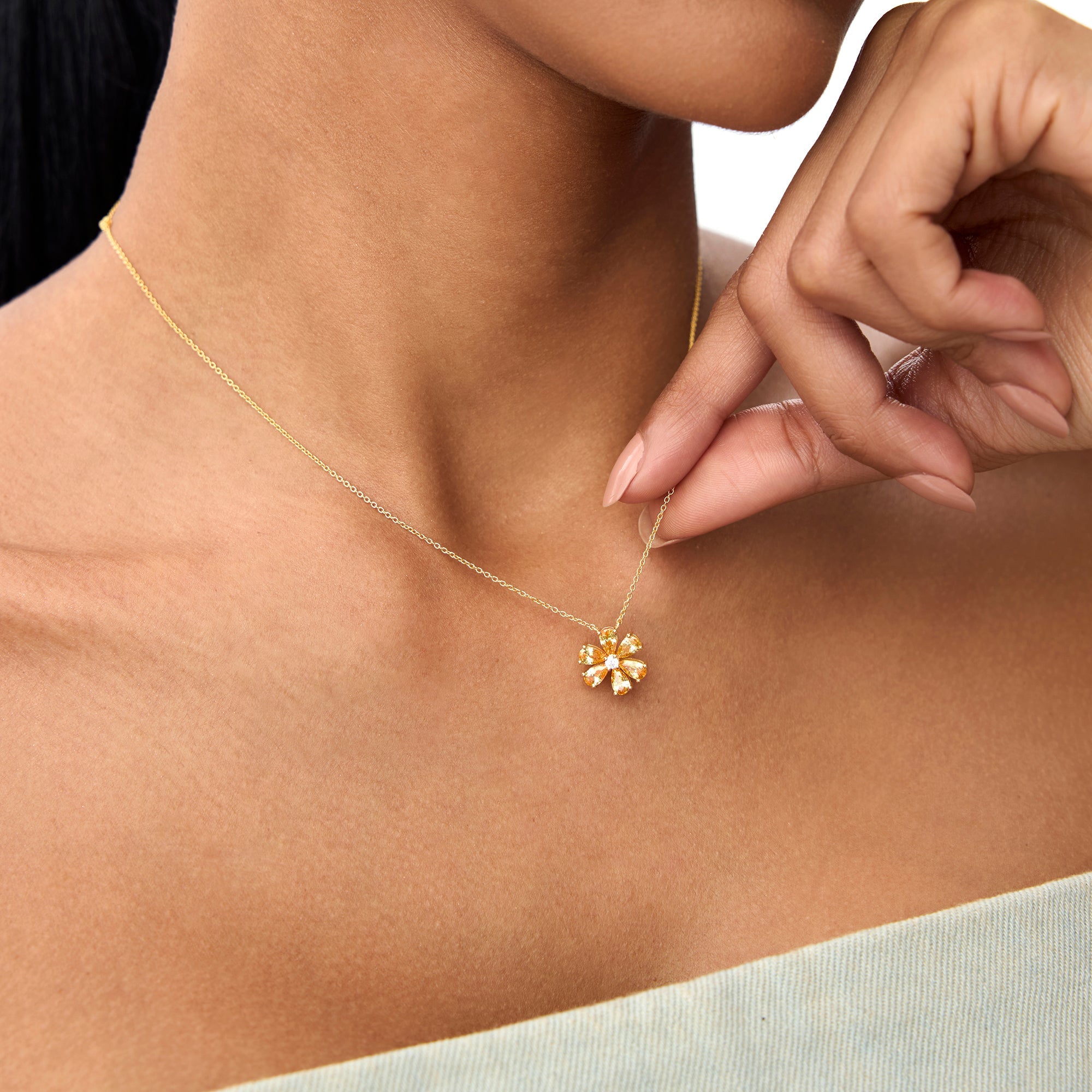 Citrine Flower Necklace