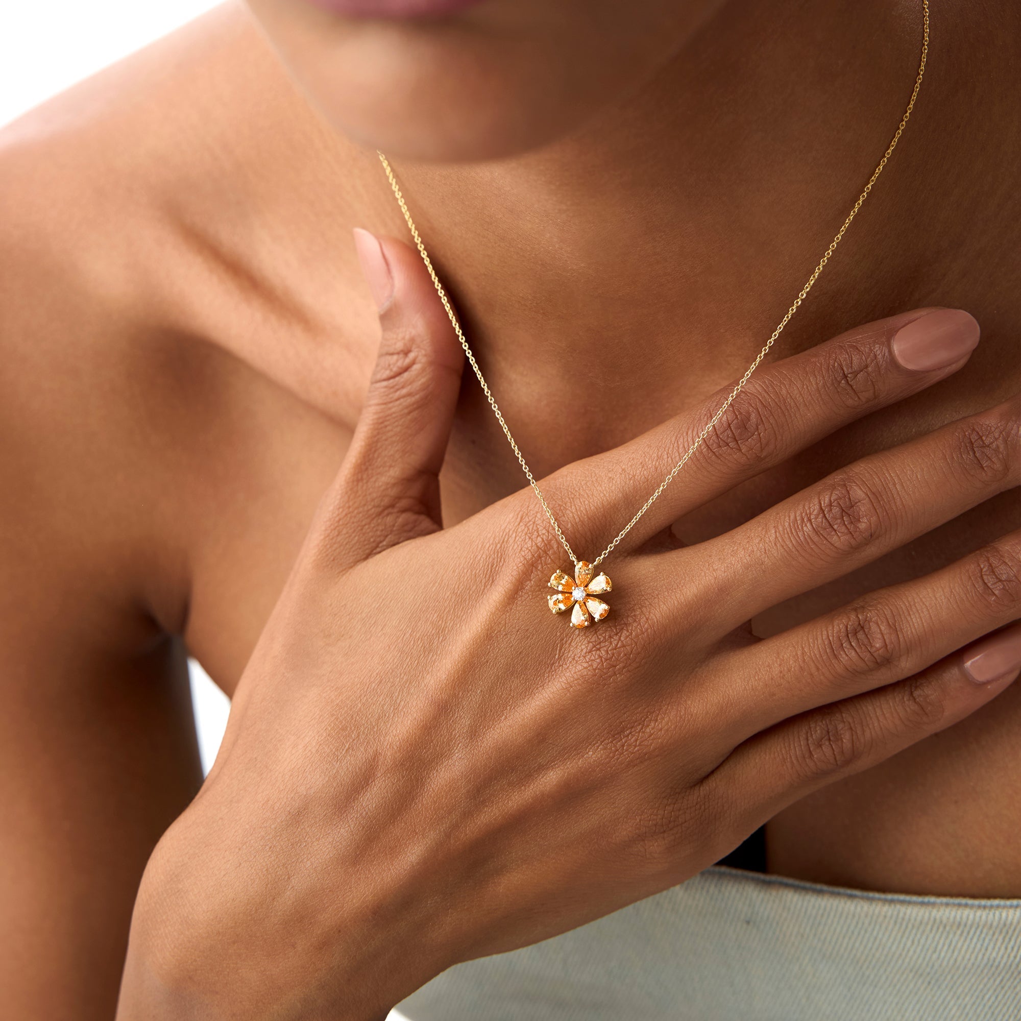 Citrine Flower Necklace
