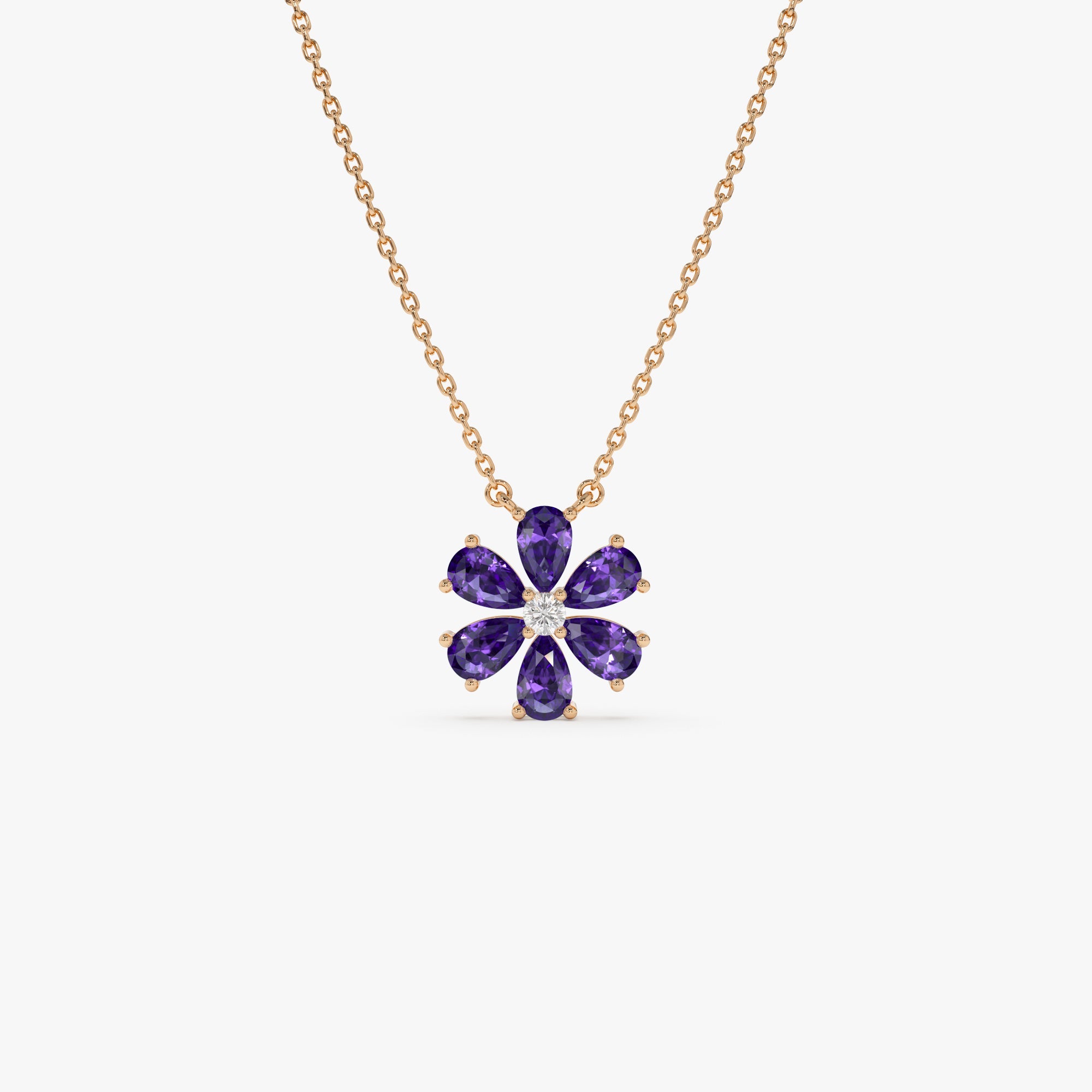 Amethyst Flower Necklace