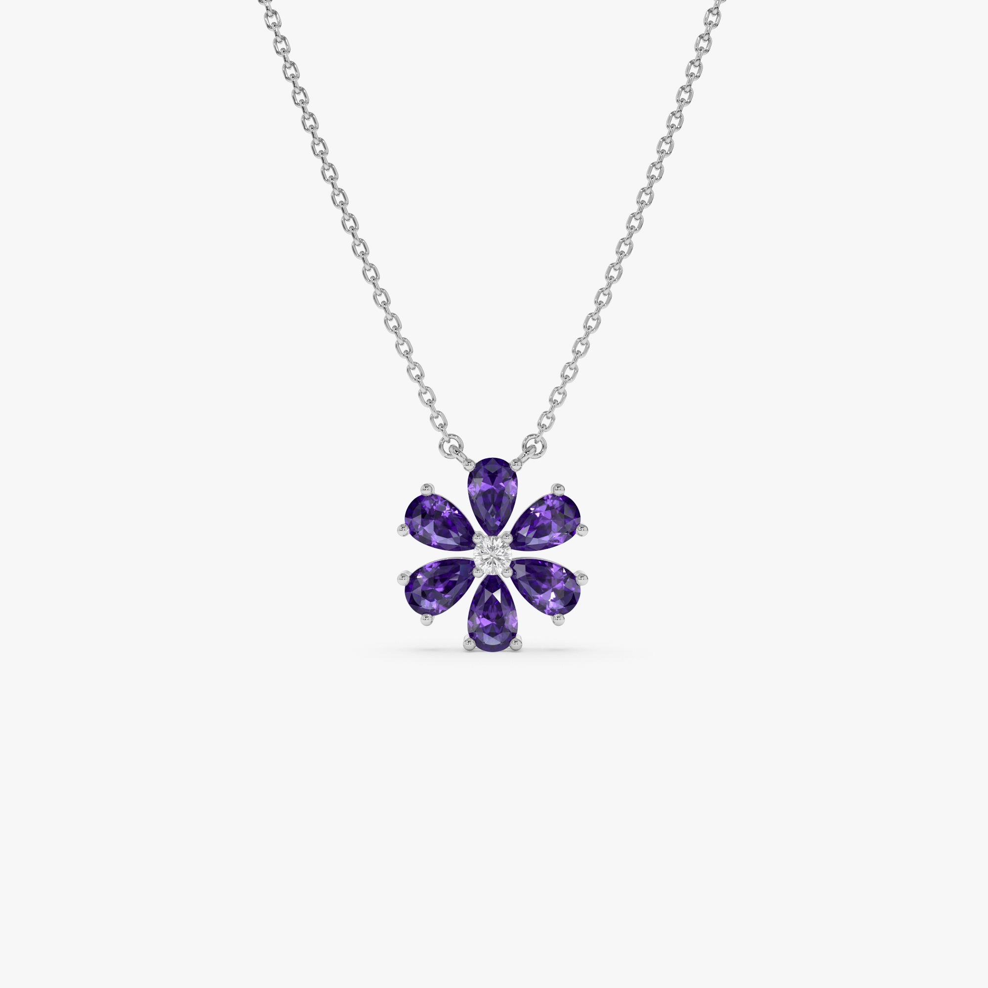 Amethyst Flower Necklace