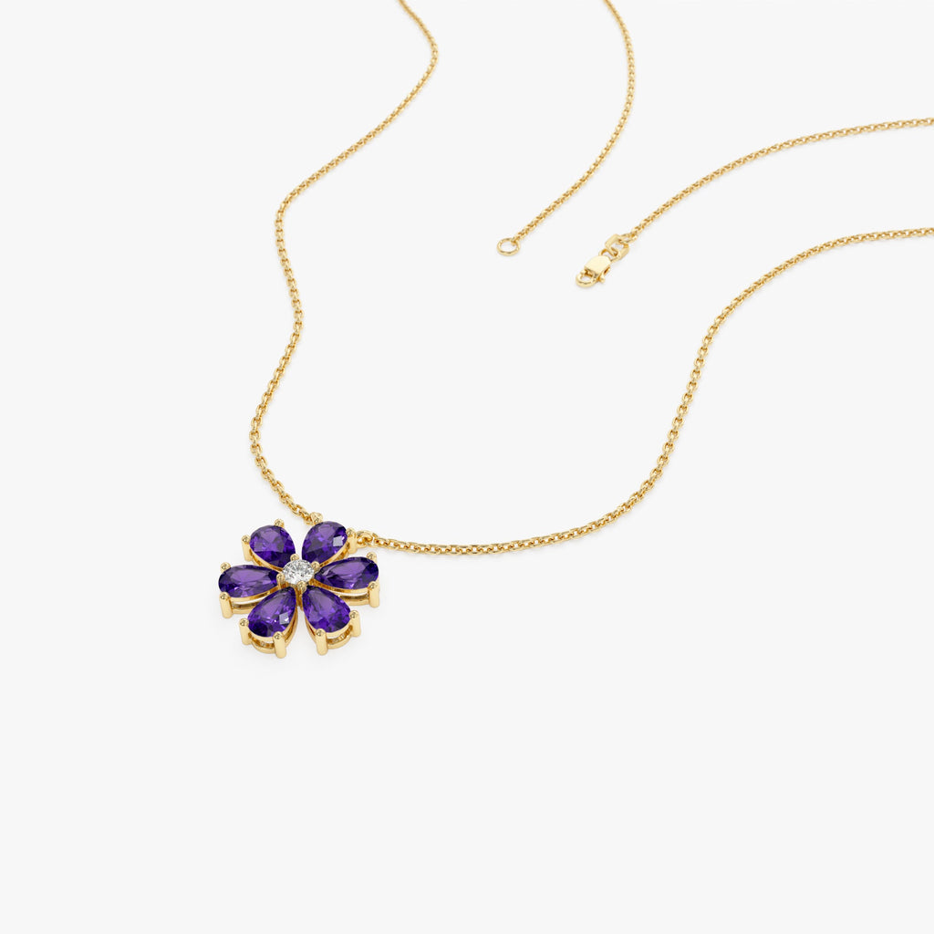 Amethyst Flower Necklace