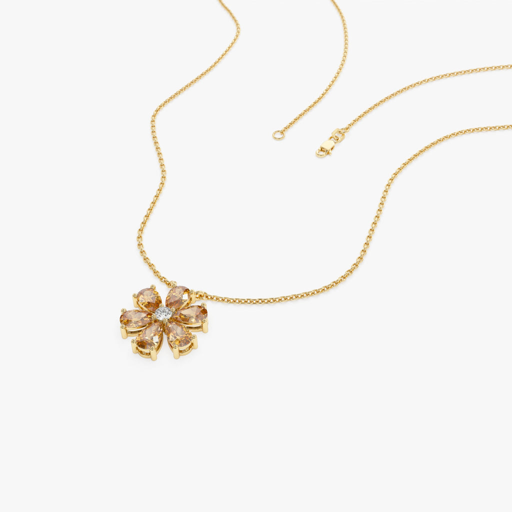 Citrine Flower Necklace