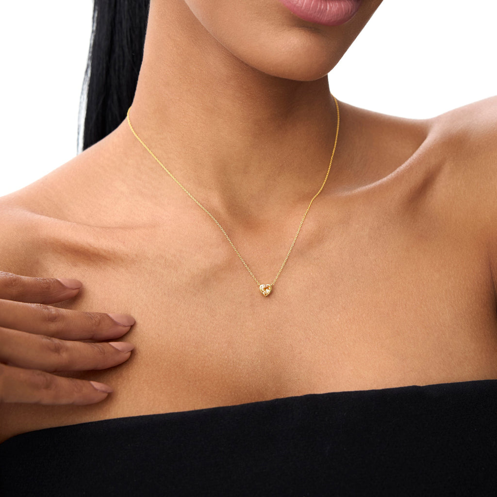 Heart Shaped Citrine Layering Necklace