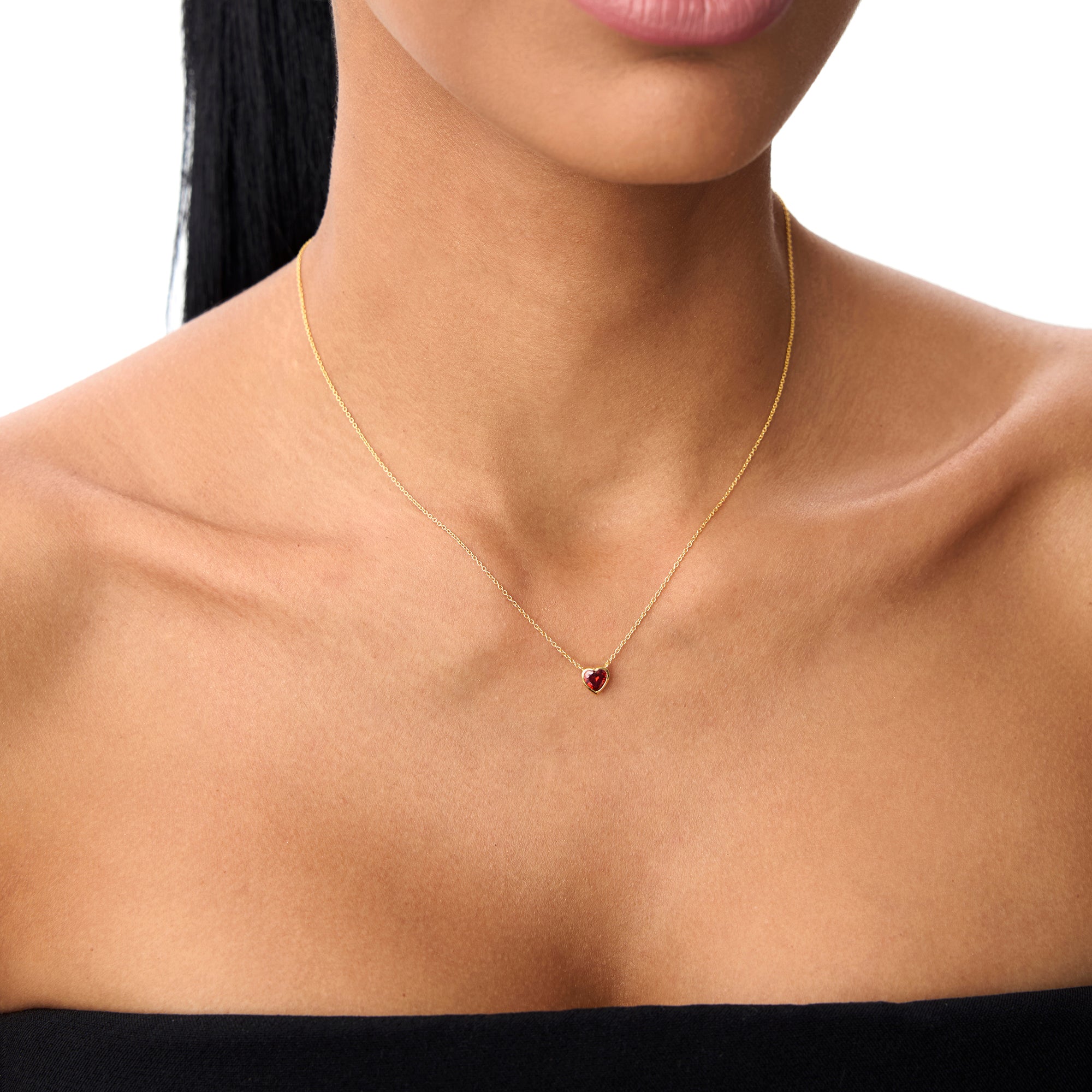 Heart Shaped Garnet Layering Necklace