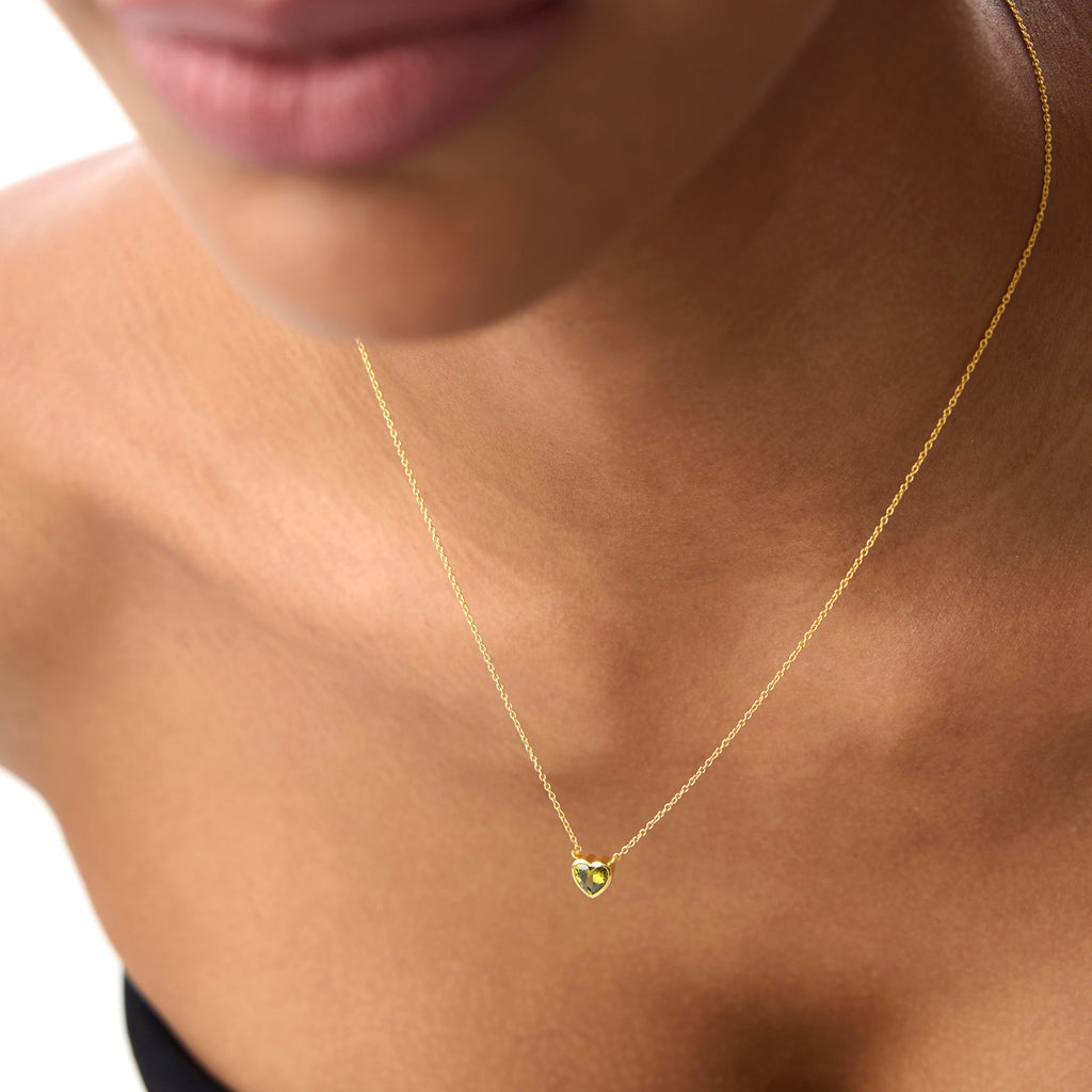 Heart Shaped Peridot Layering Necklace
