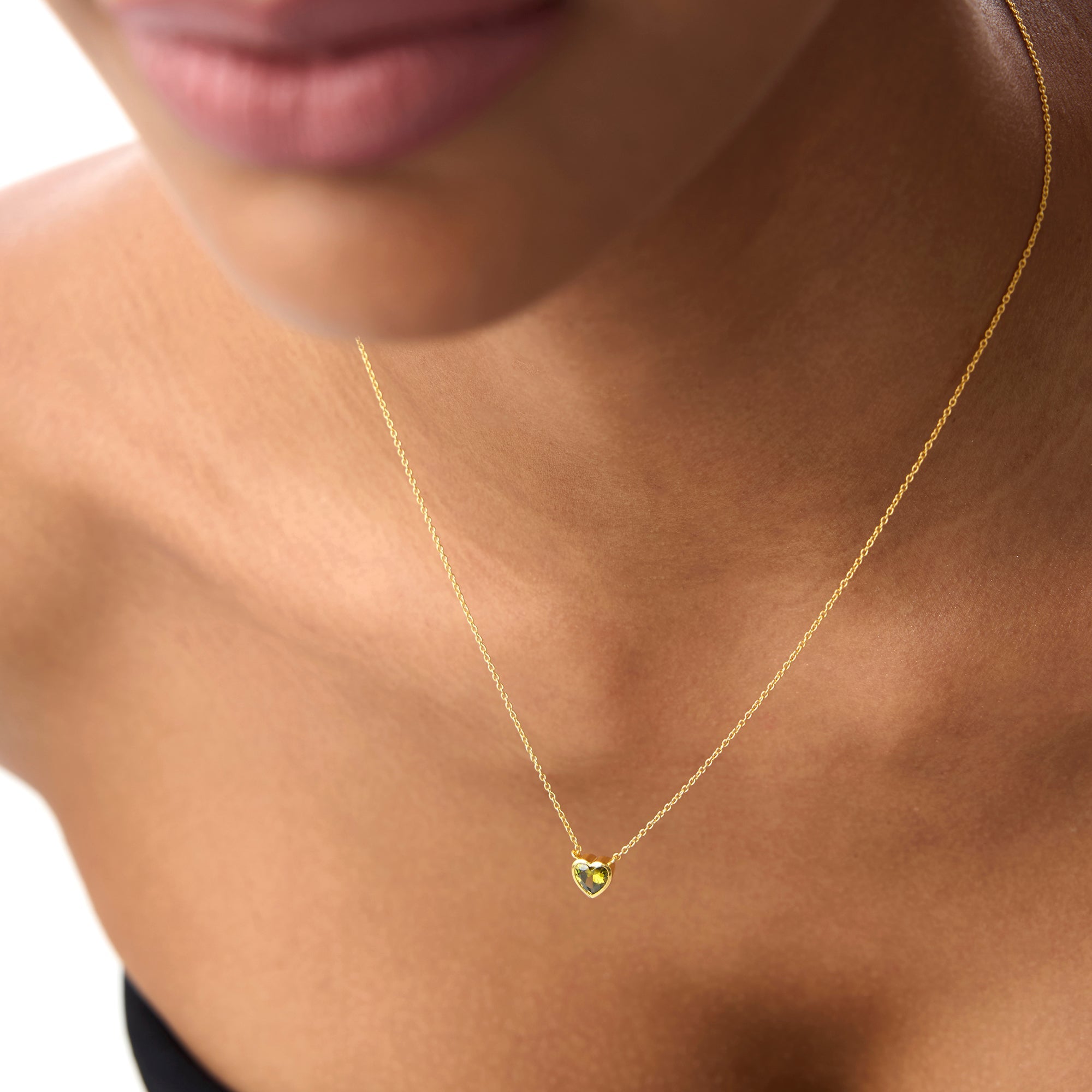 Heart Shaped Peridot Layering Necklace