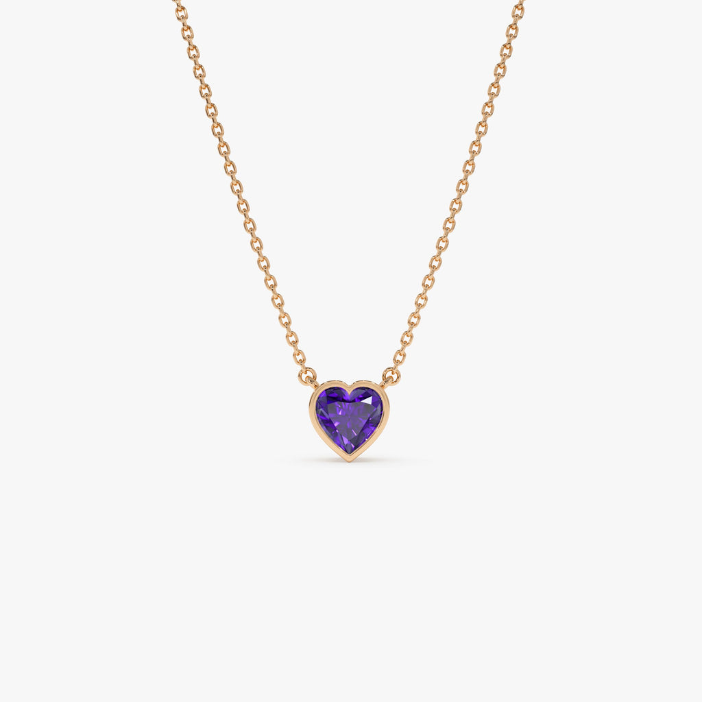 Heart Shaped Amethyst Layering Necklace