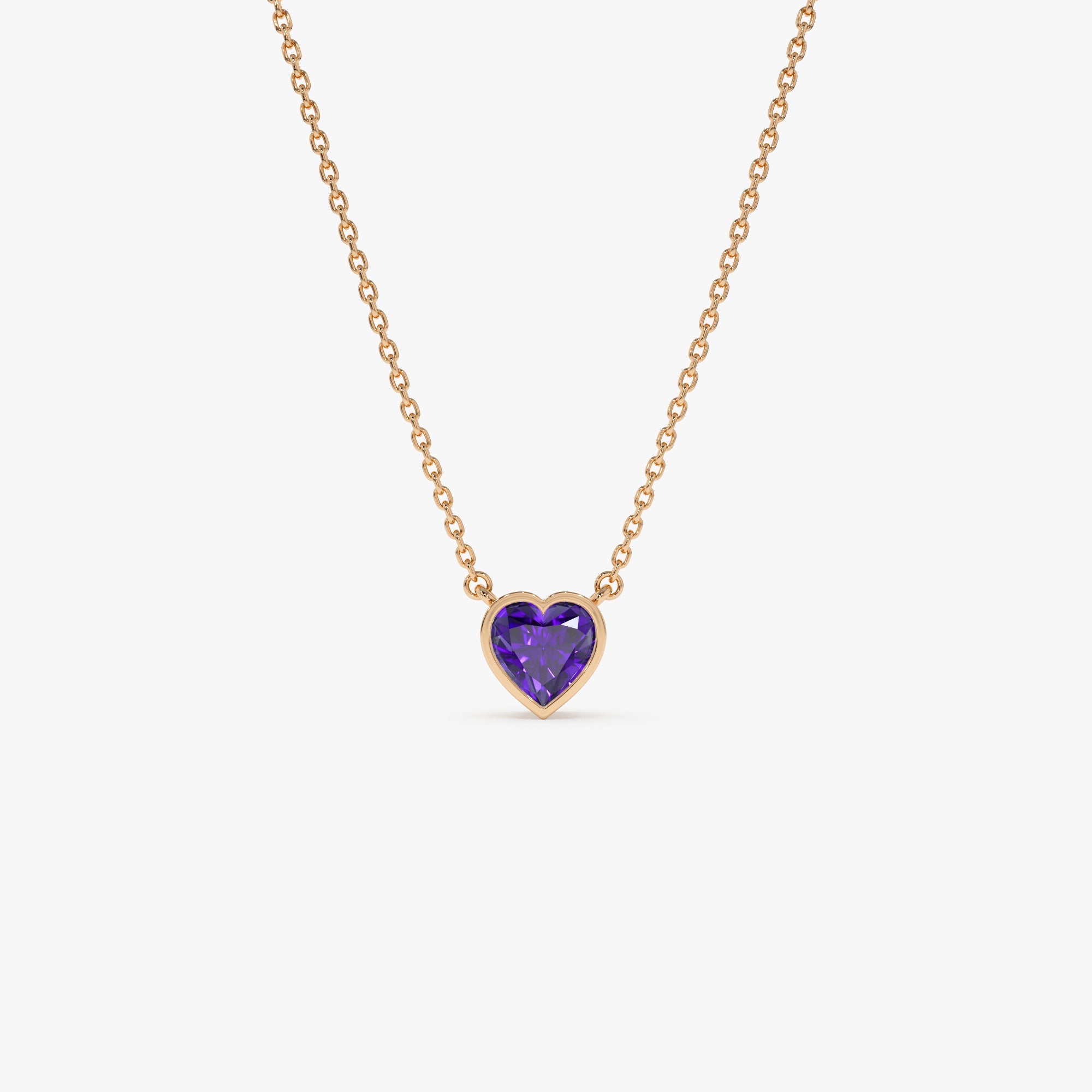 Heart Shaped Amethyst Layering Necklace