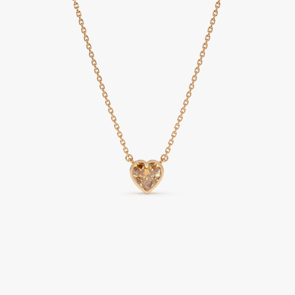 Heart Shaped Citrine Layering Necklace