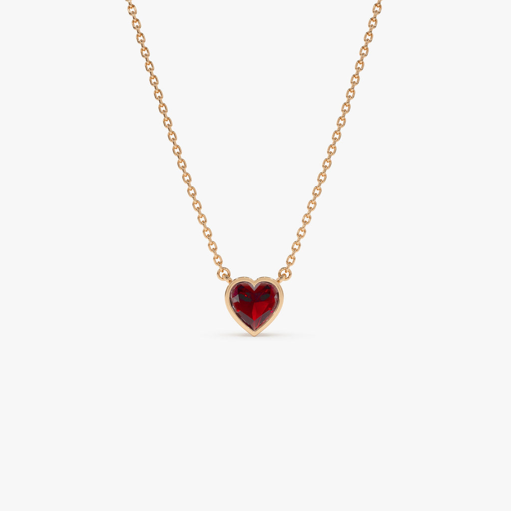 Heart Shaped Garnet Layering Necklace