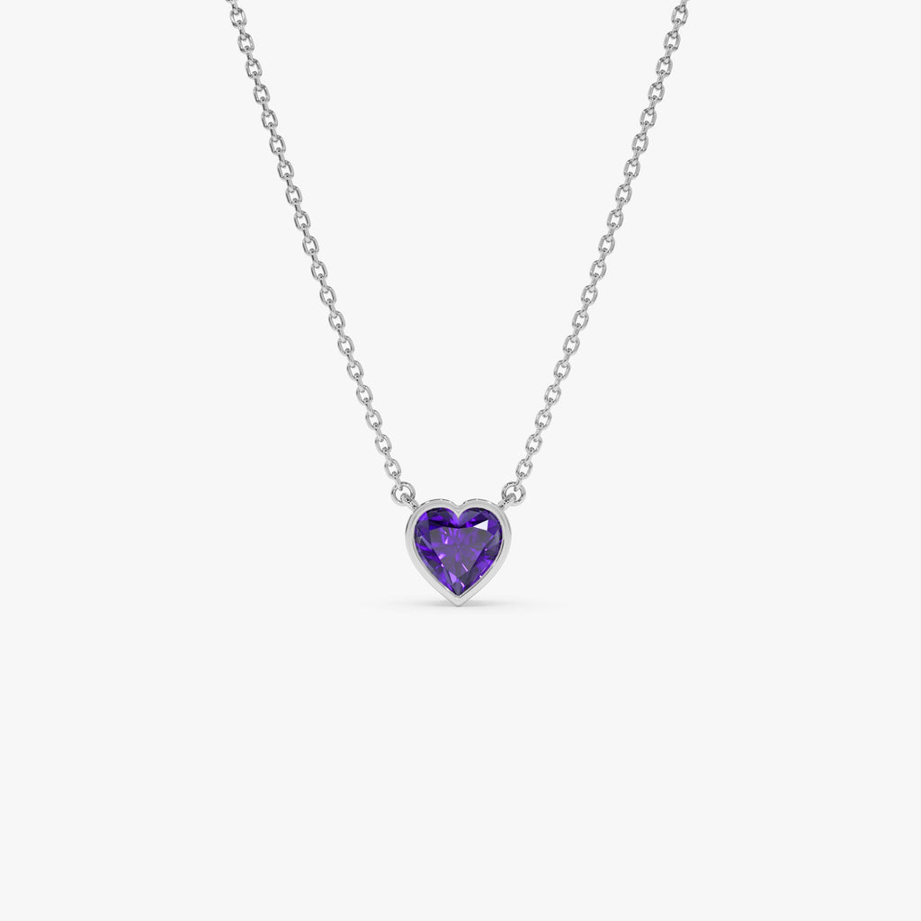 Heart Shaped Amethyst Layering Necklace