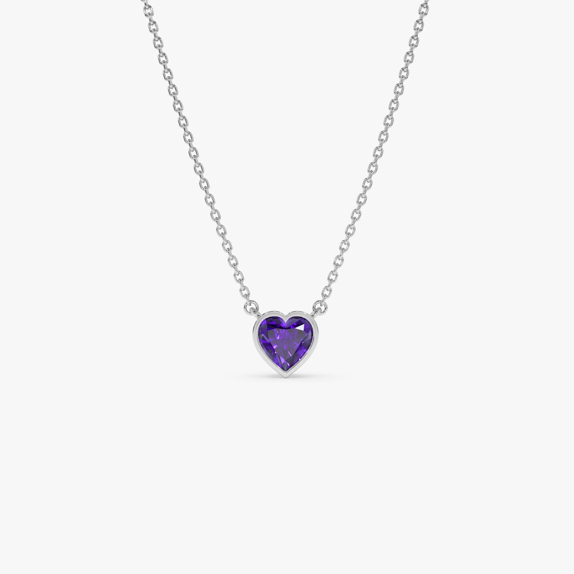 Heart Shaped Amethyst Layering Necklace