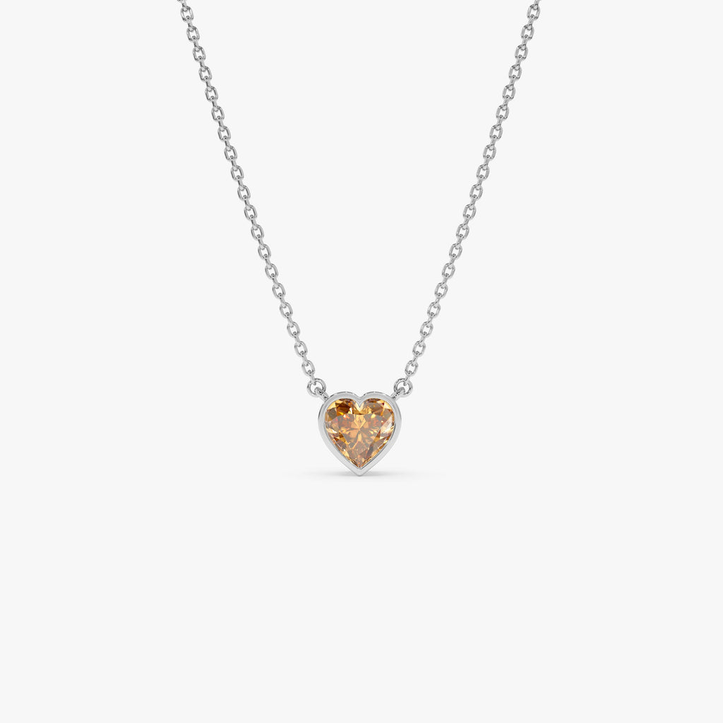 Heart Shaped Citrine Layering Necklace