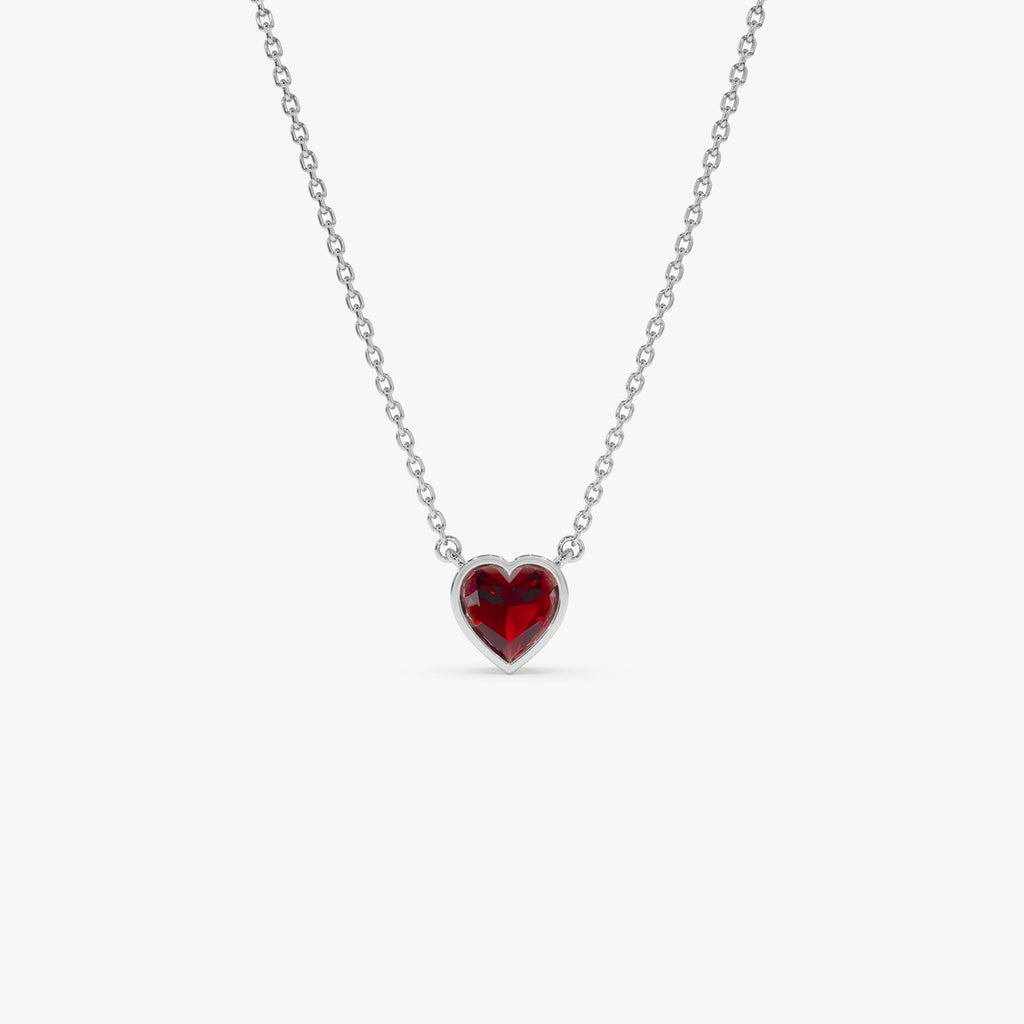 Heart Shaped Garnet Layering Necklace