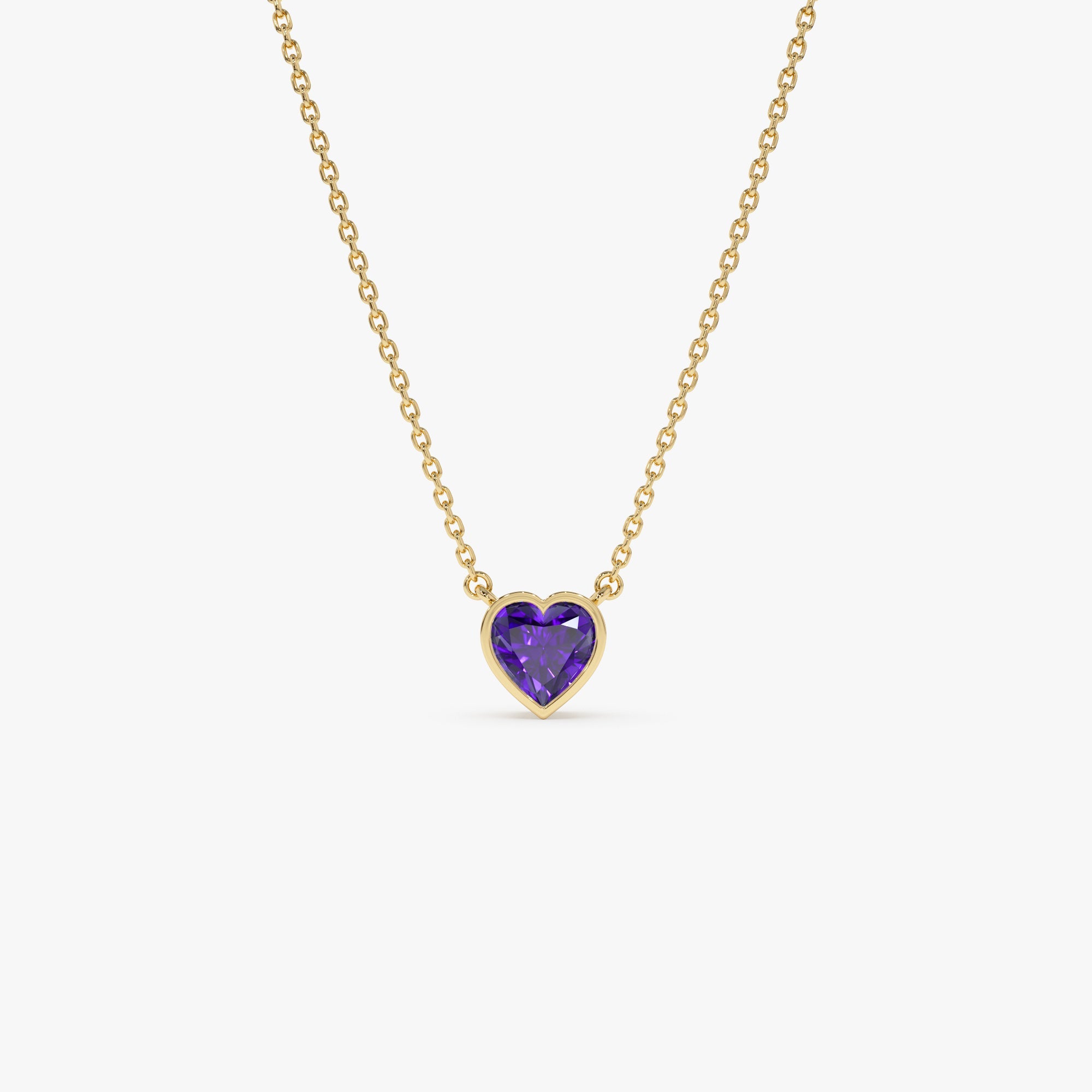 Heart Shaped Amethyst Layering Necklace