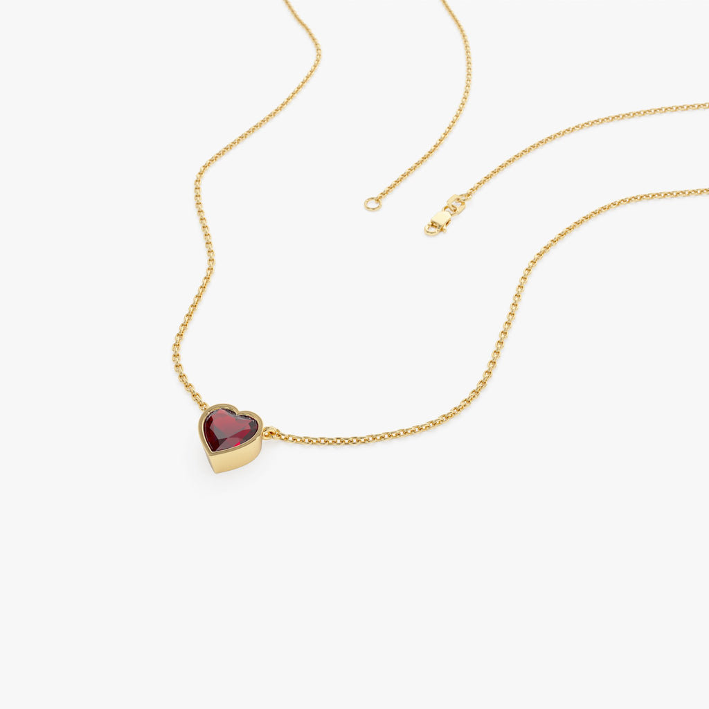 Heart Shaped Garnet Layering Necklace