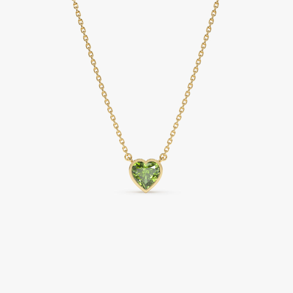 Heart Shaped Peridot Layering Necklace