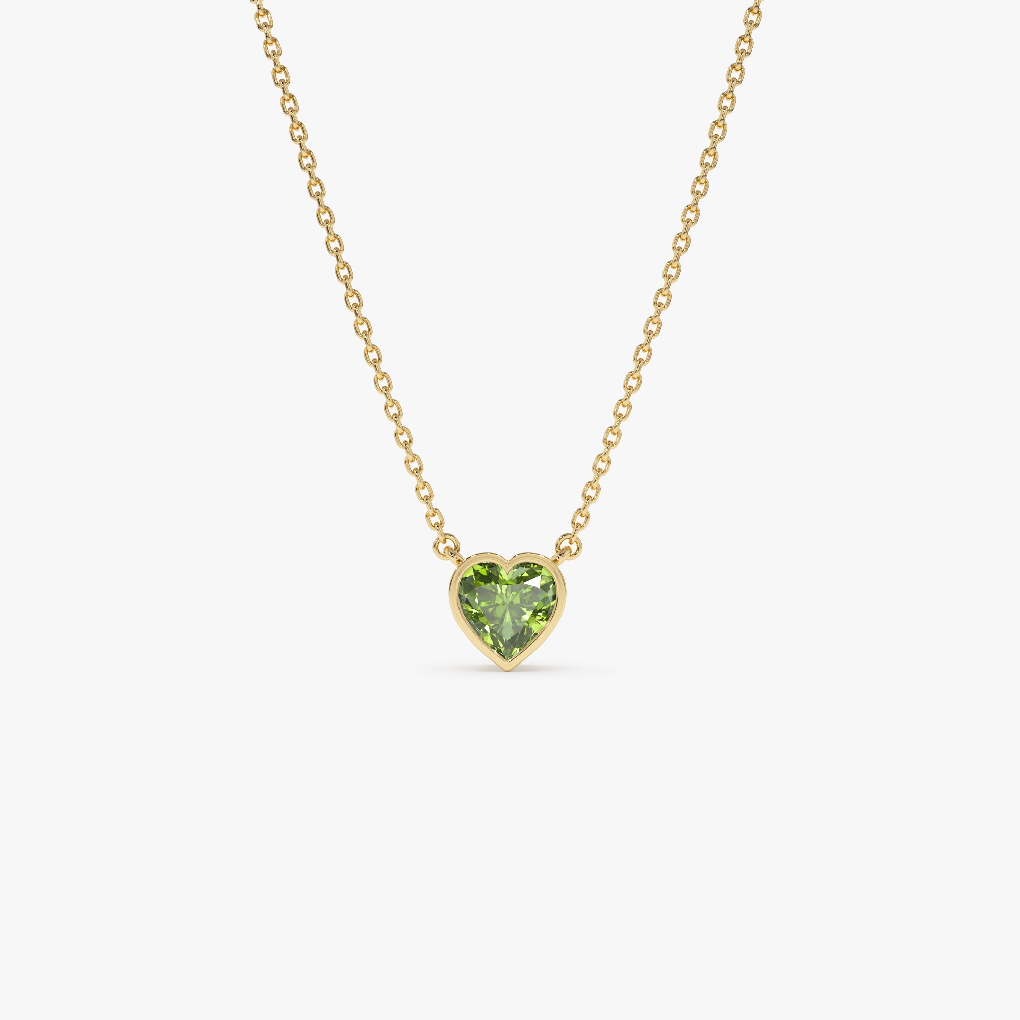 Heart Shaped Peridot Layering Necklace