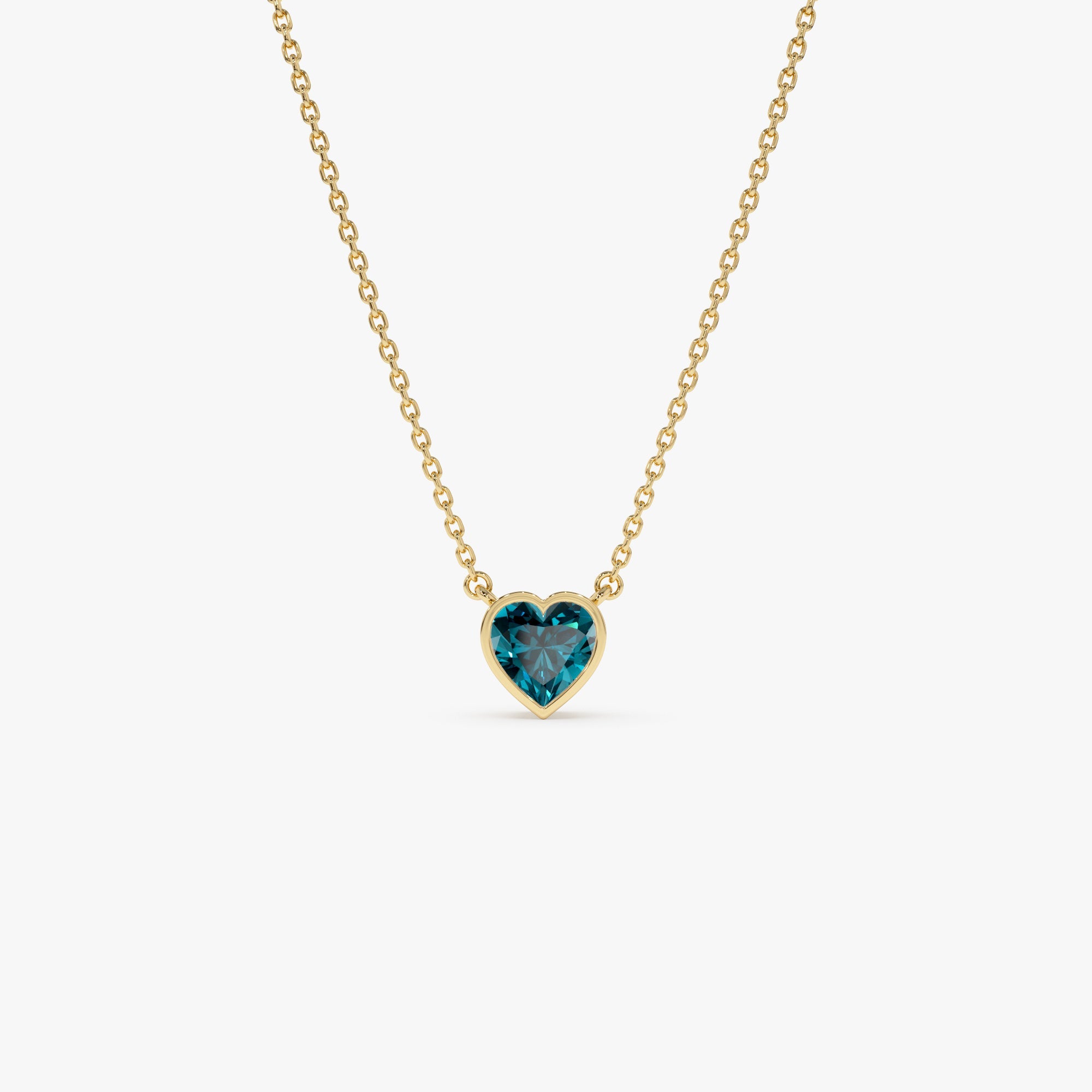 Heart Shaped London Blue Topaz Layering Necklace