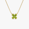 Four Leaf Peridot Clover Necklace