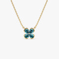 Four Leaf London Blue Topaz Clover Necklace