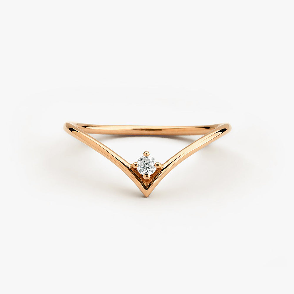 Chevron Diamond Ring