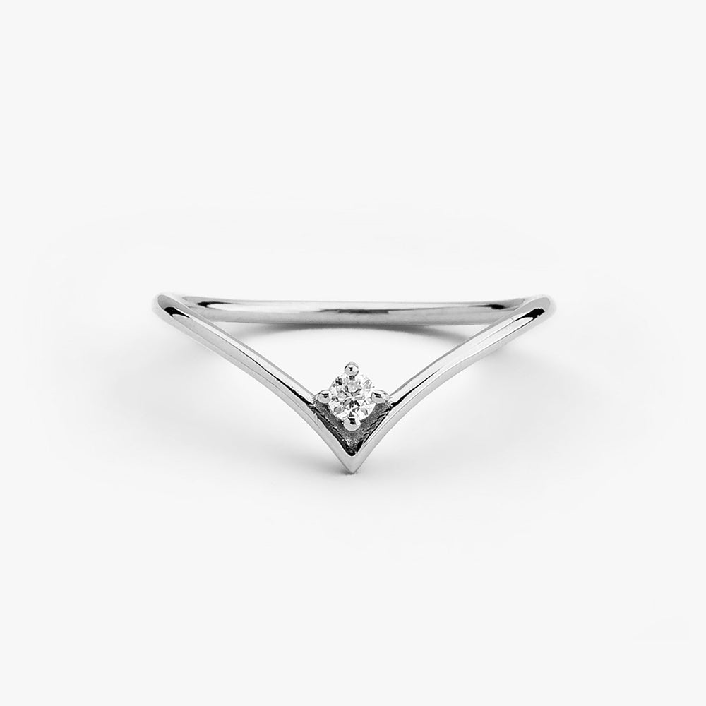 Chevron Diamond Ring