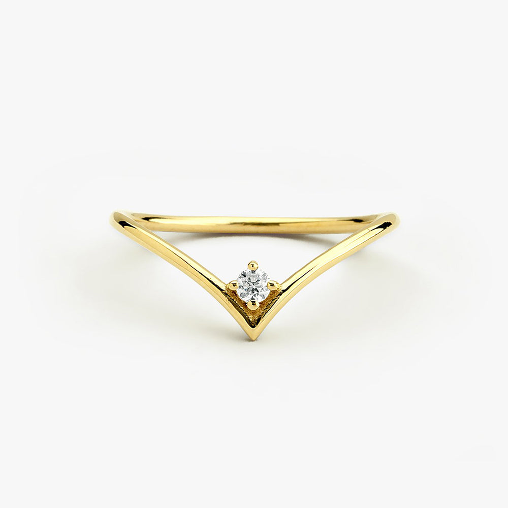 Chevron Diamond Ring