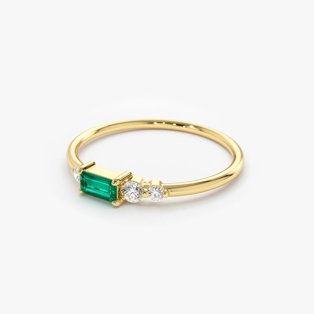 Baguette Emerald Diamond Ring