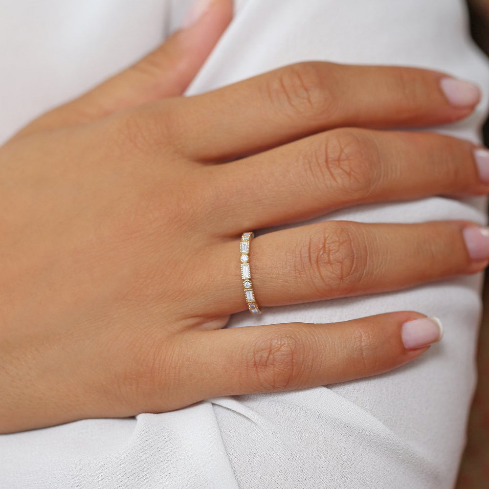 Baguette and Round Diamond Ring