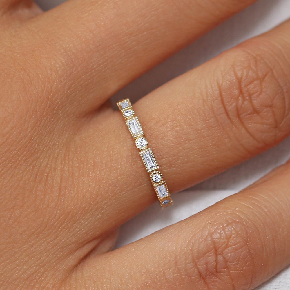 Baguette and Round Diamond Ring