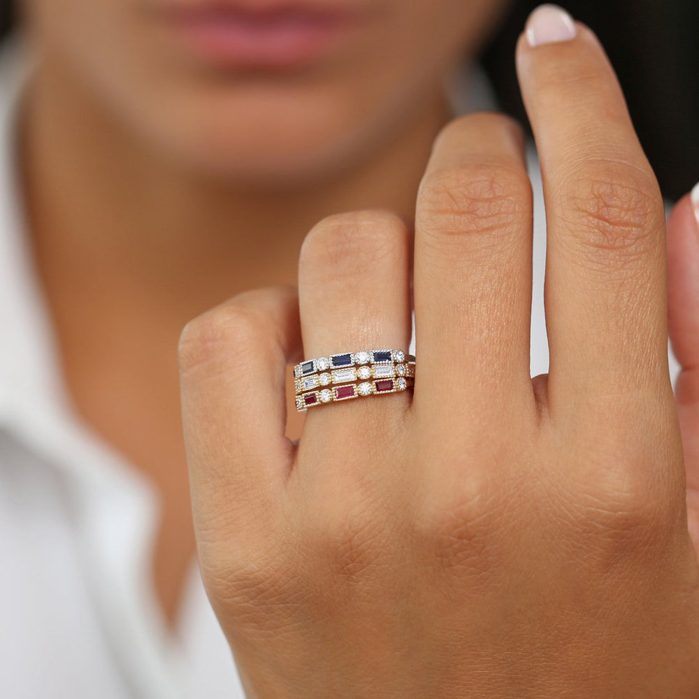 Baguette and Round Diamond Ring