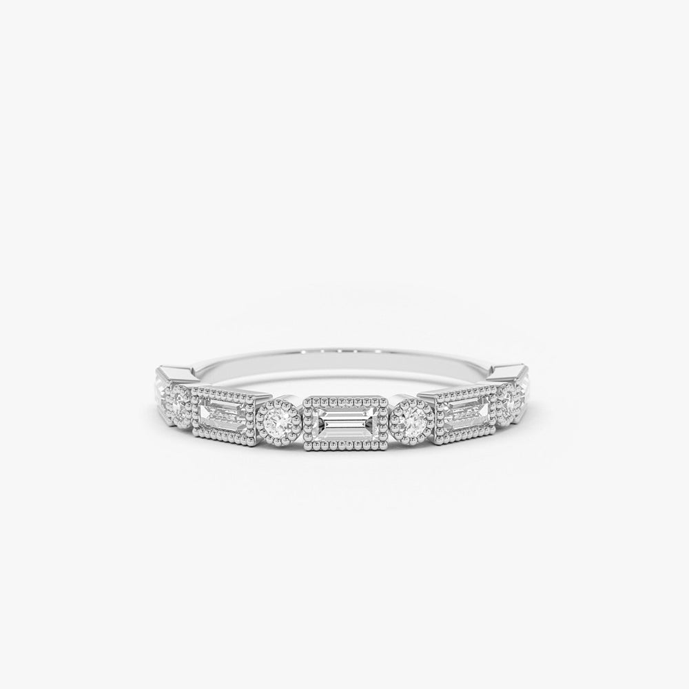 Baguette and Round Diamond Ring