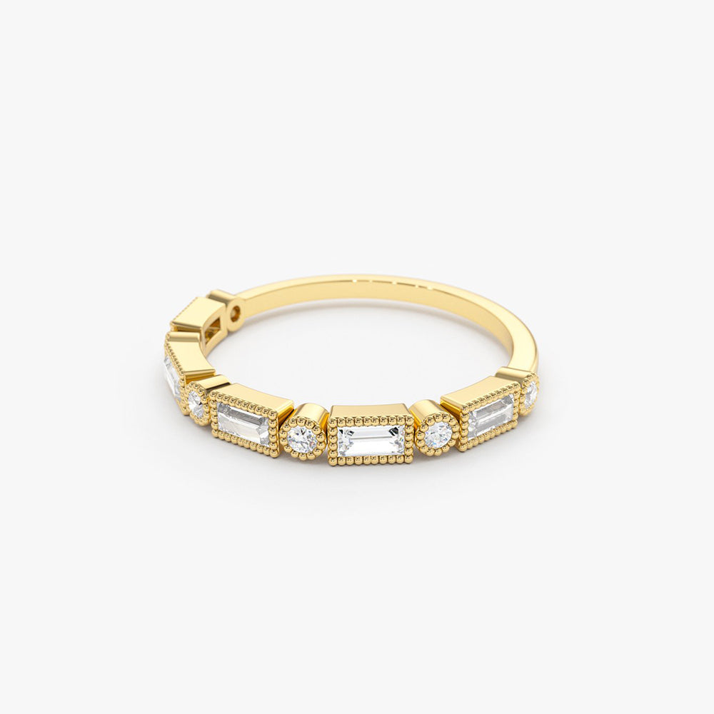 Baguette and Round Diamond Ring