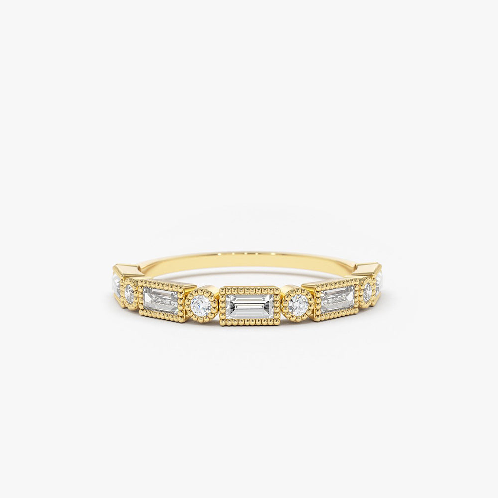 Baguette and Round Diamond Ring