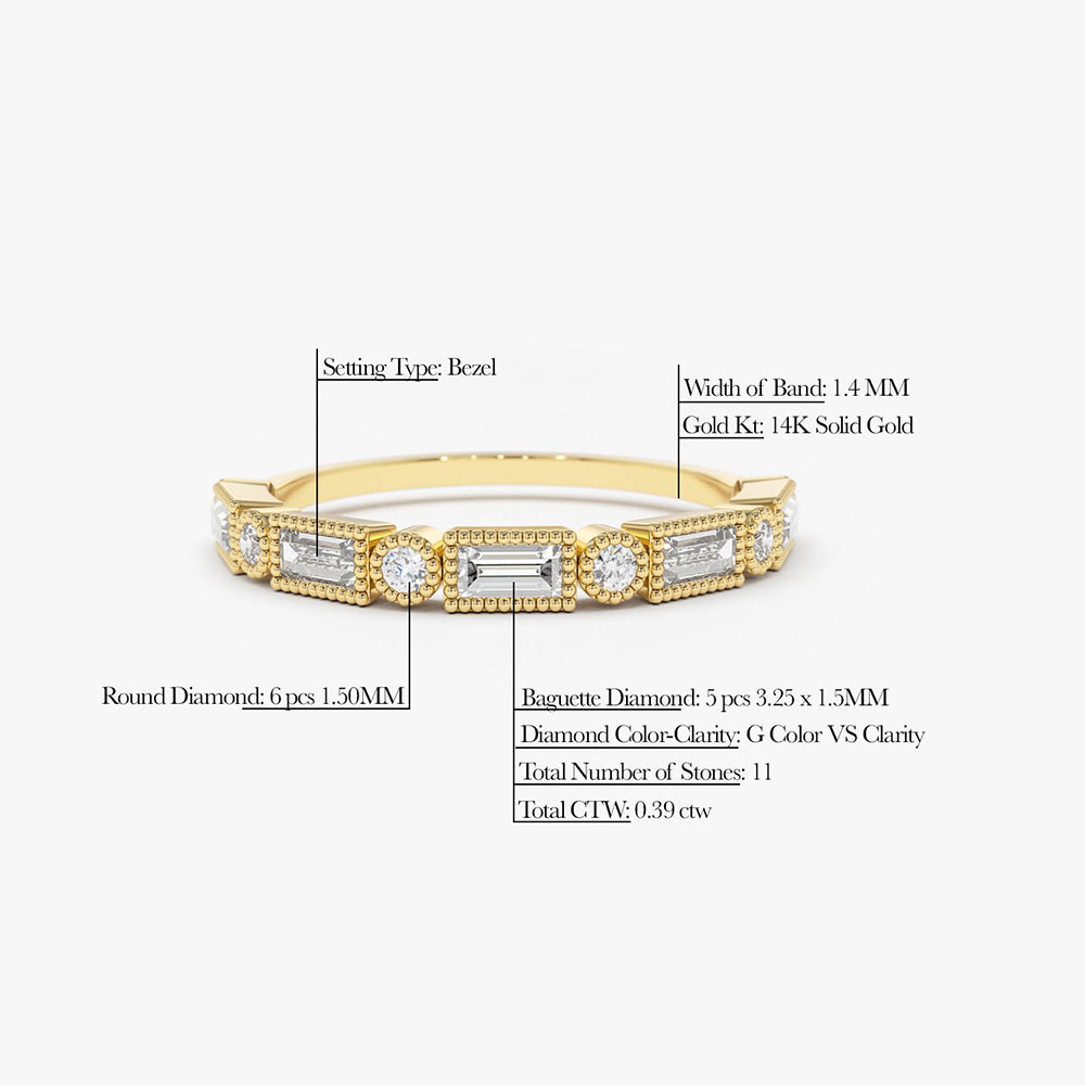 Baguette and Round Diamond Ring