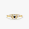 Diamond and Sapphire Evil Eye Ring