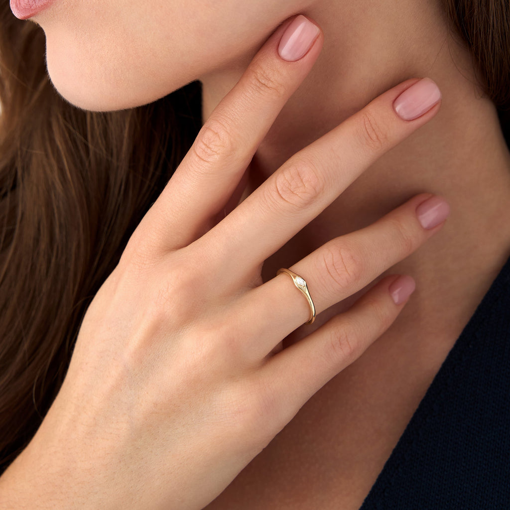 Marquise Diamond Stacking Ring