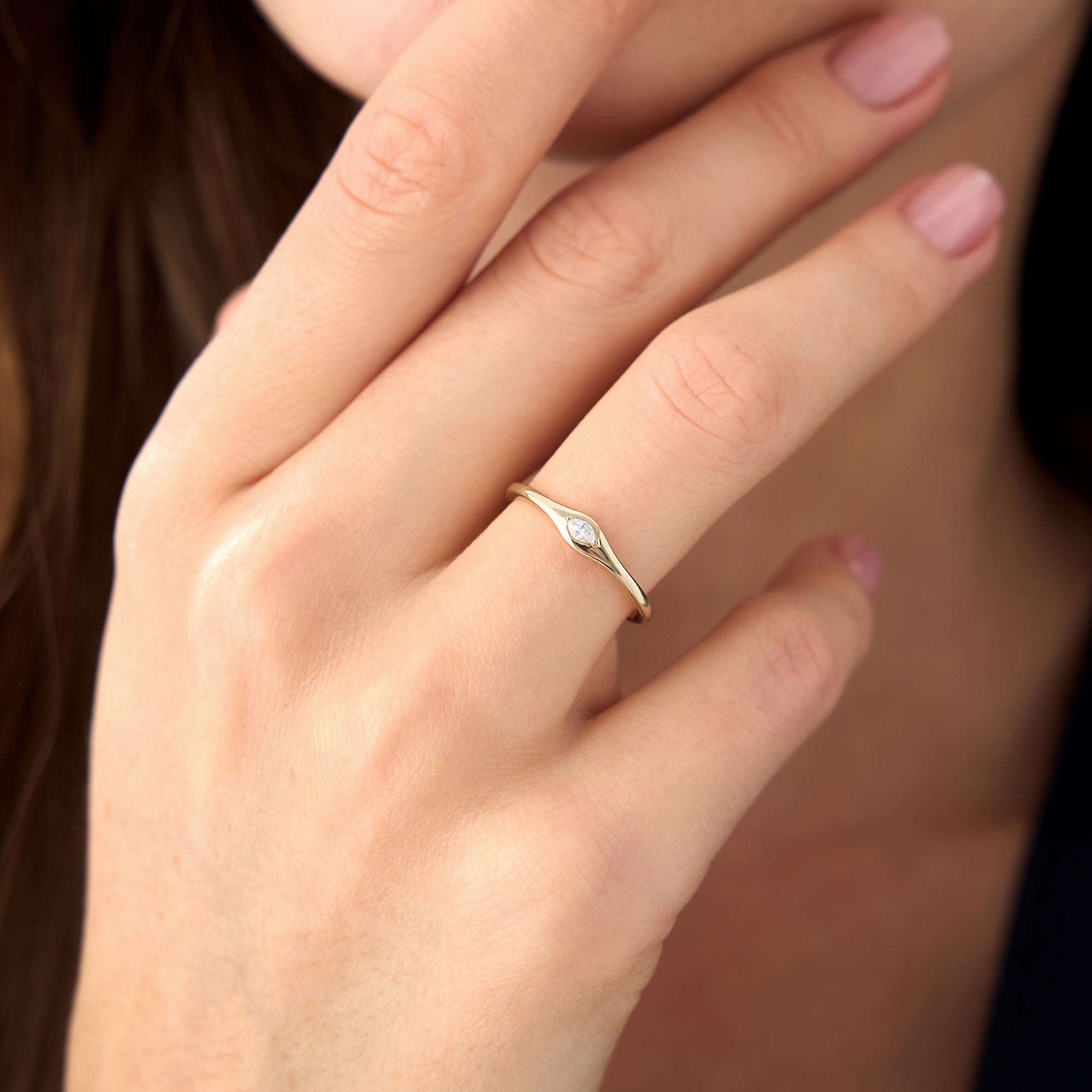 Marquise Diamond Stacking Ring