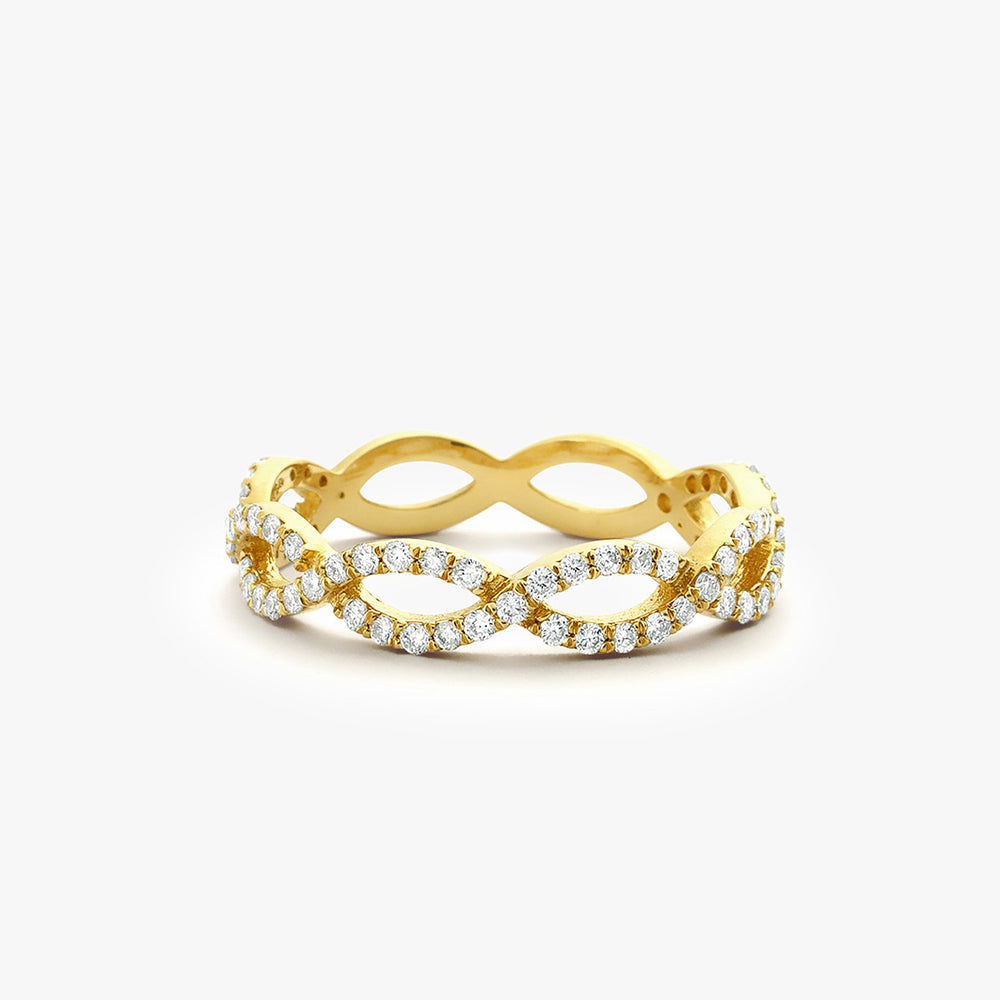 Micro Pave Set Diamond Infinity Ring