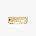 Modern Abstract Personalized Initial Ring