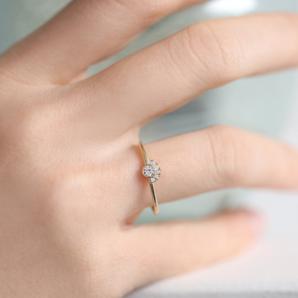Half Halo Diamond Ring