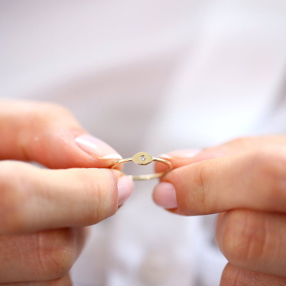 Evil Eye Diamond Ring