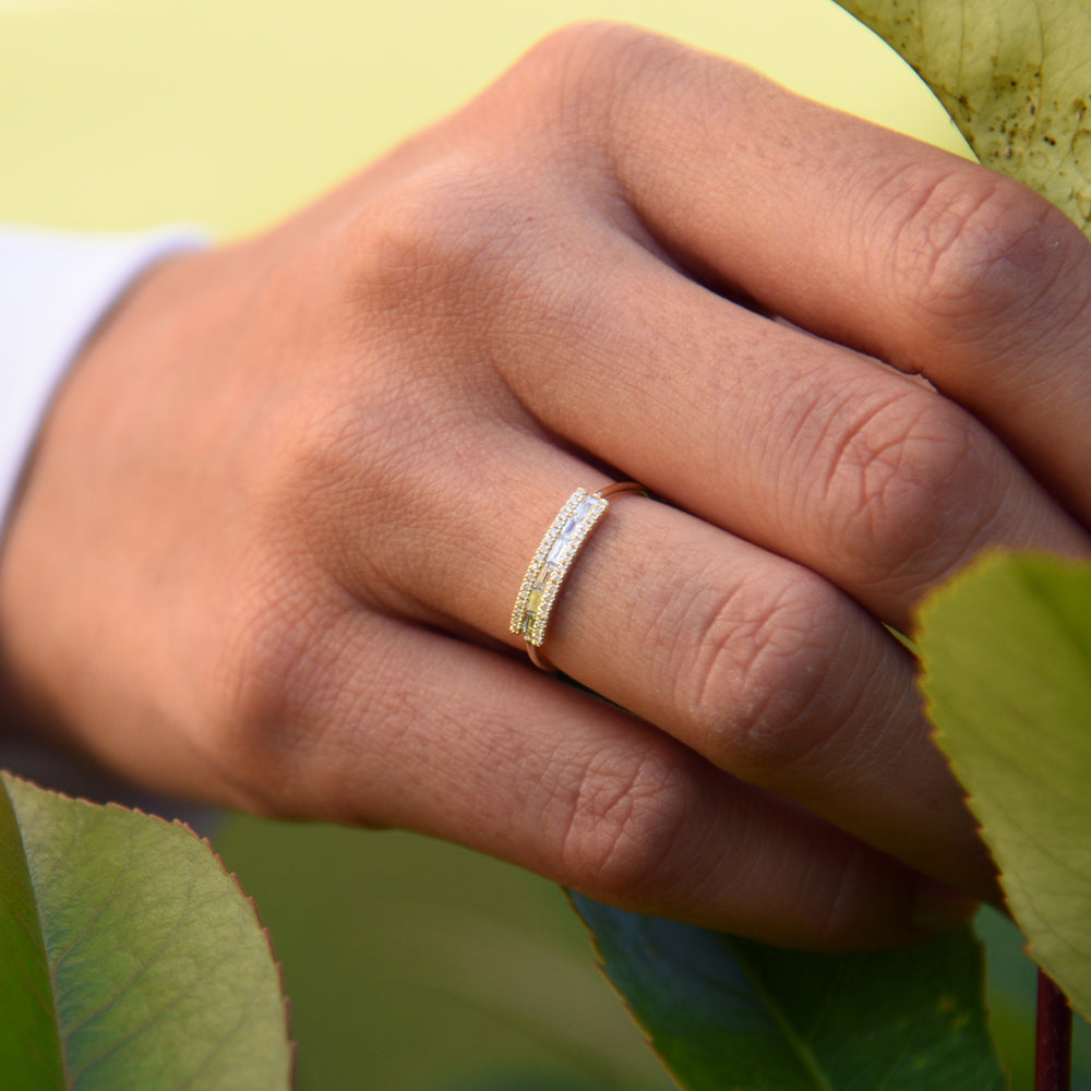 Horizontal Baguette Diamond Ring