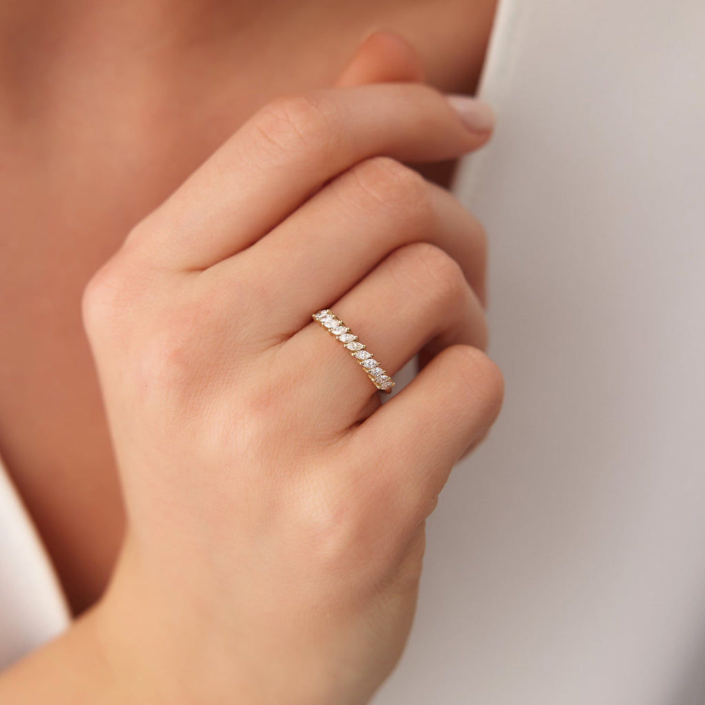 Domino Marquise Wedding Band