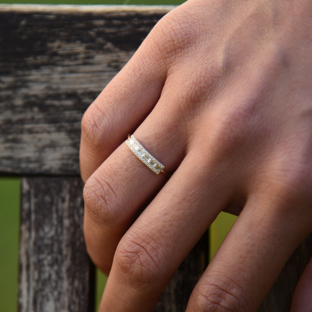 Horizontal Baguette Diamond Ring