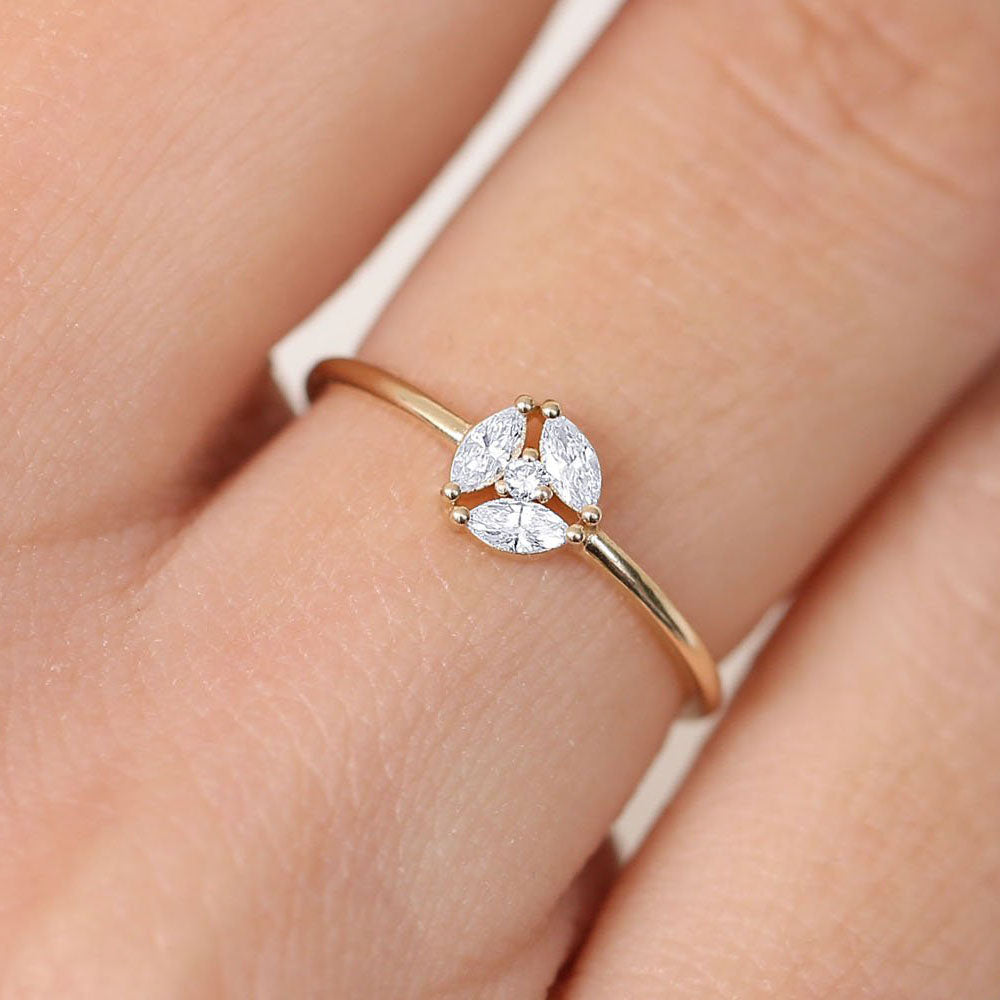 Marquise Diamond Cluster Ring