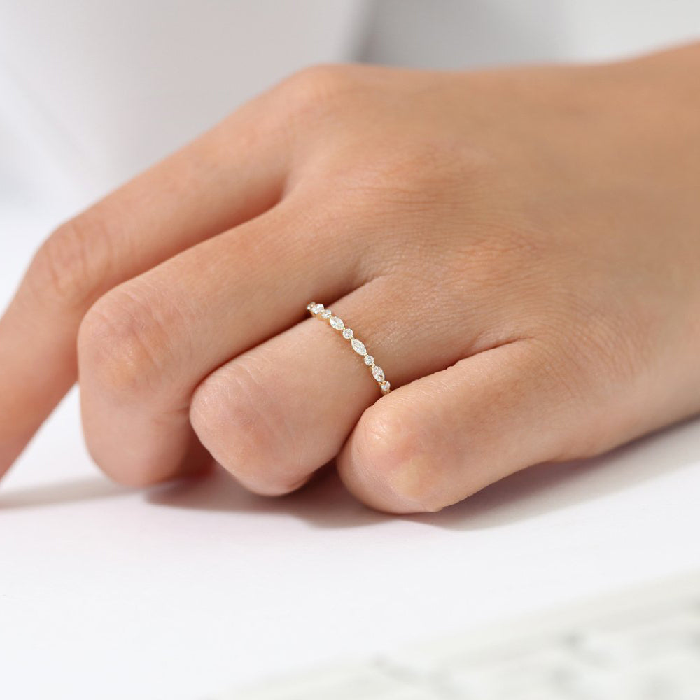 Marquise and Round Diamond Ring