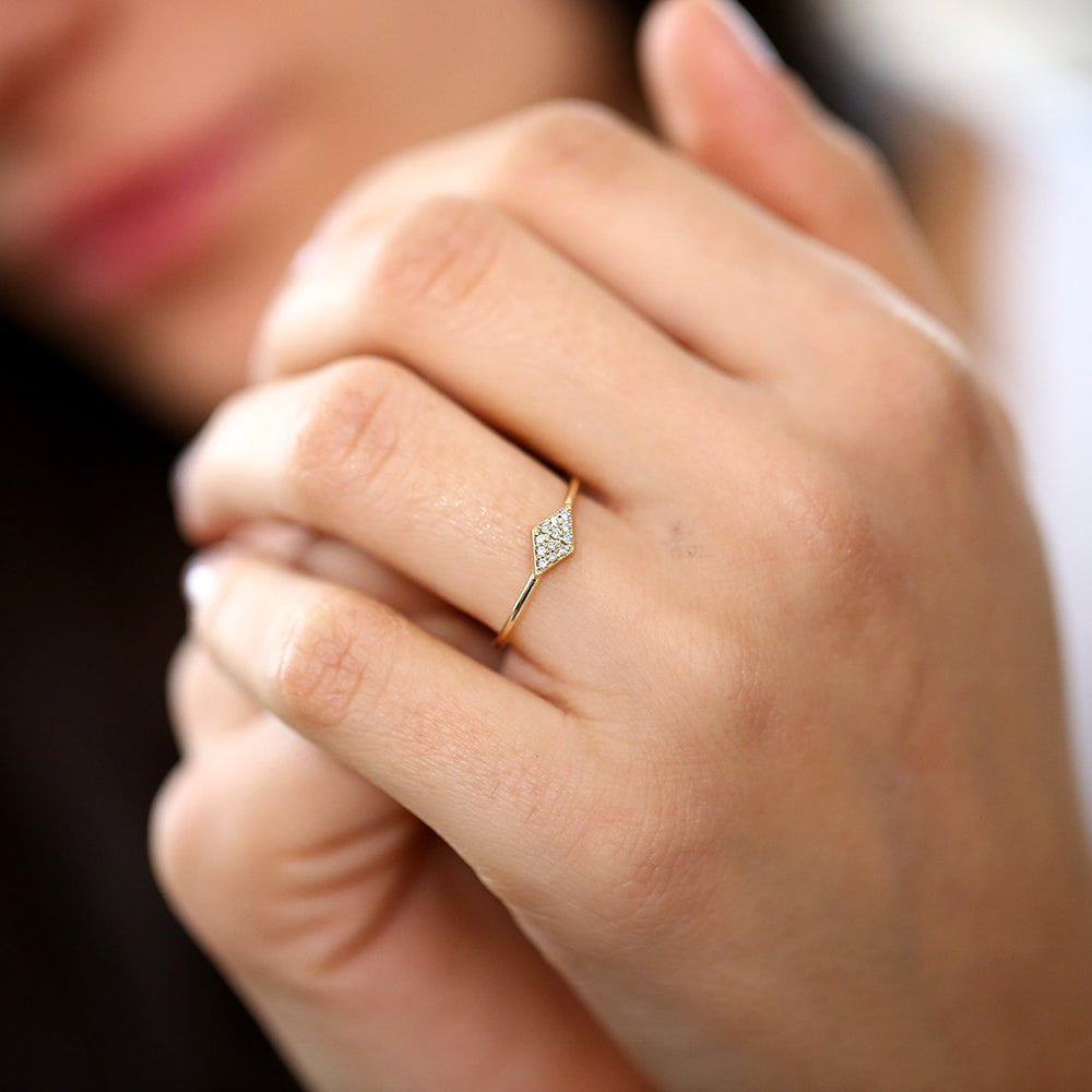 Diamond Shape Micro Pave Ring