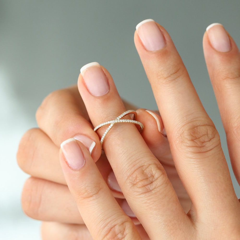 Diamond Criss Cross Pave Ring
